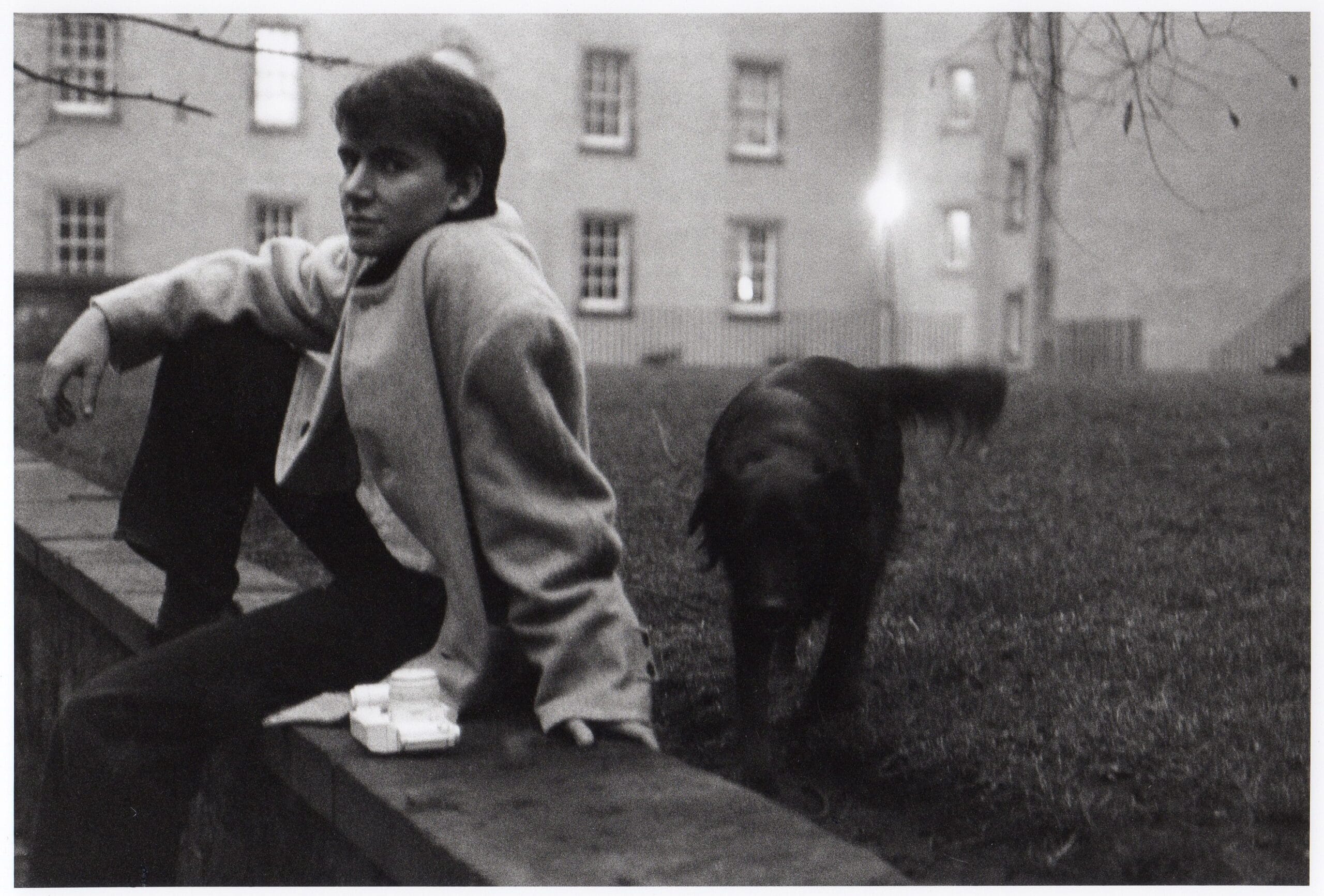 Me, white camera & dog